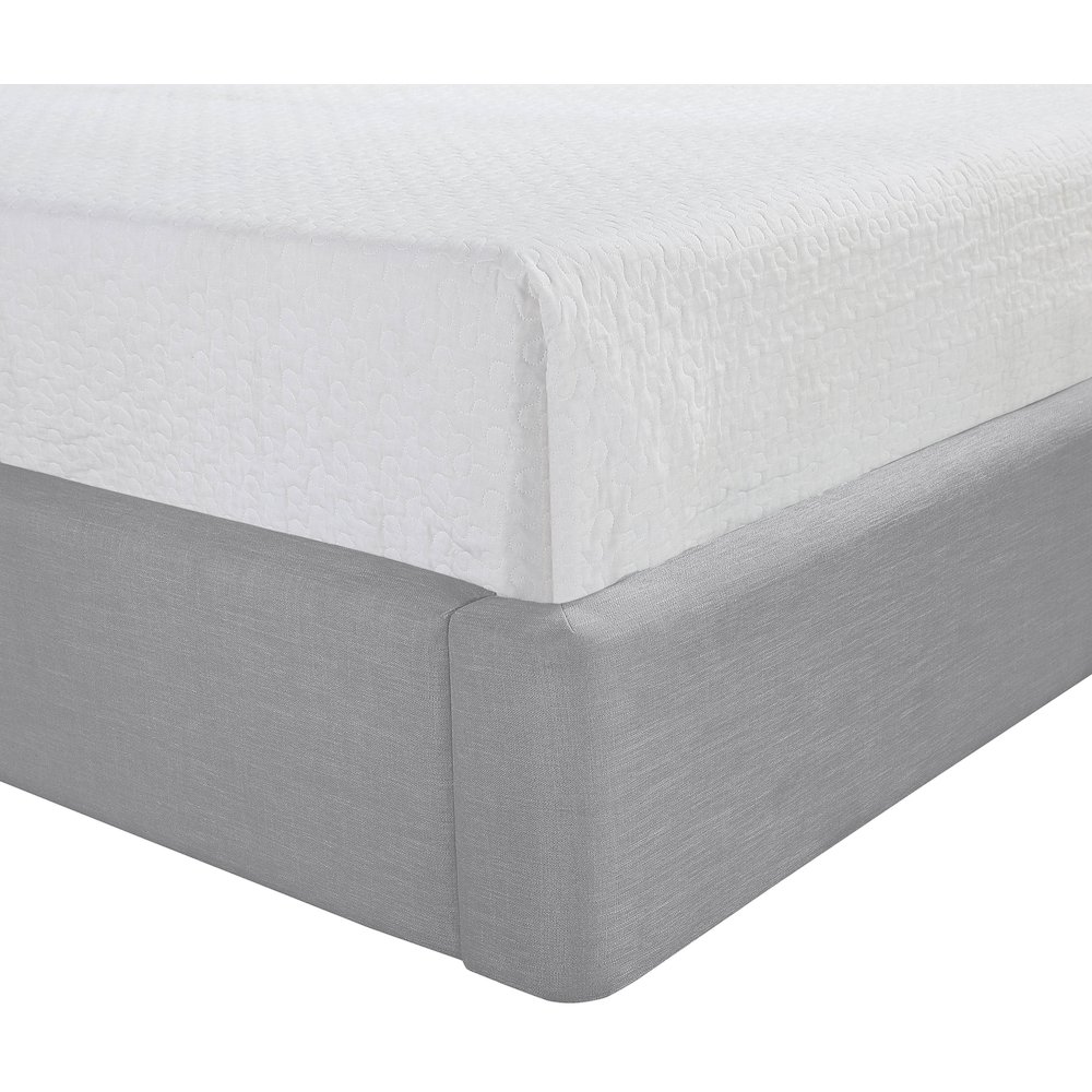 Kendall Grey Linen Textured Fabric Upholstered Twin Bed. Picture 6