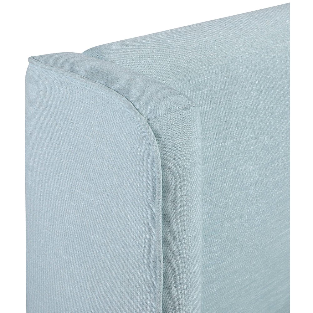 Kendall Light Blue Linen Textured Fabric Upholstered Queen Bed. Picture 9