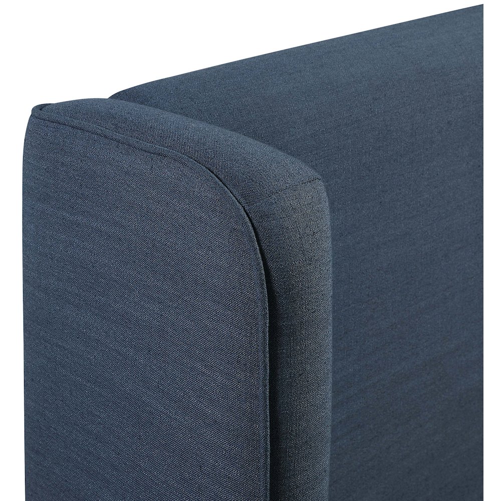 Kendall Navy Linen Textured Fabric Upholstered Queen Bed. Picture 9