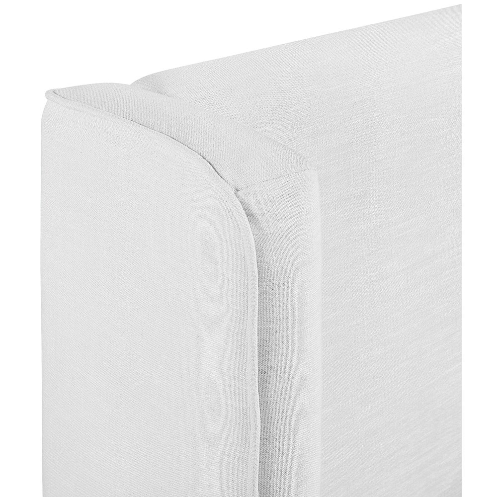 Kendall White Linen Textured Fabric Upholstered Twin Bed. Picture 9