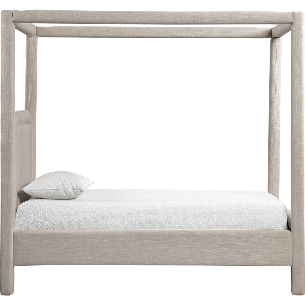 Salina Beige Linen Textured Fabric Upholstered Twin Bed. Picture 8