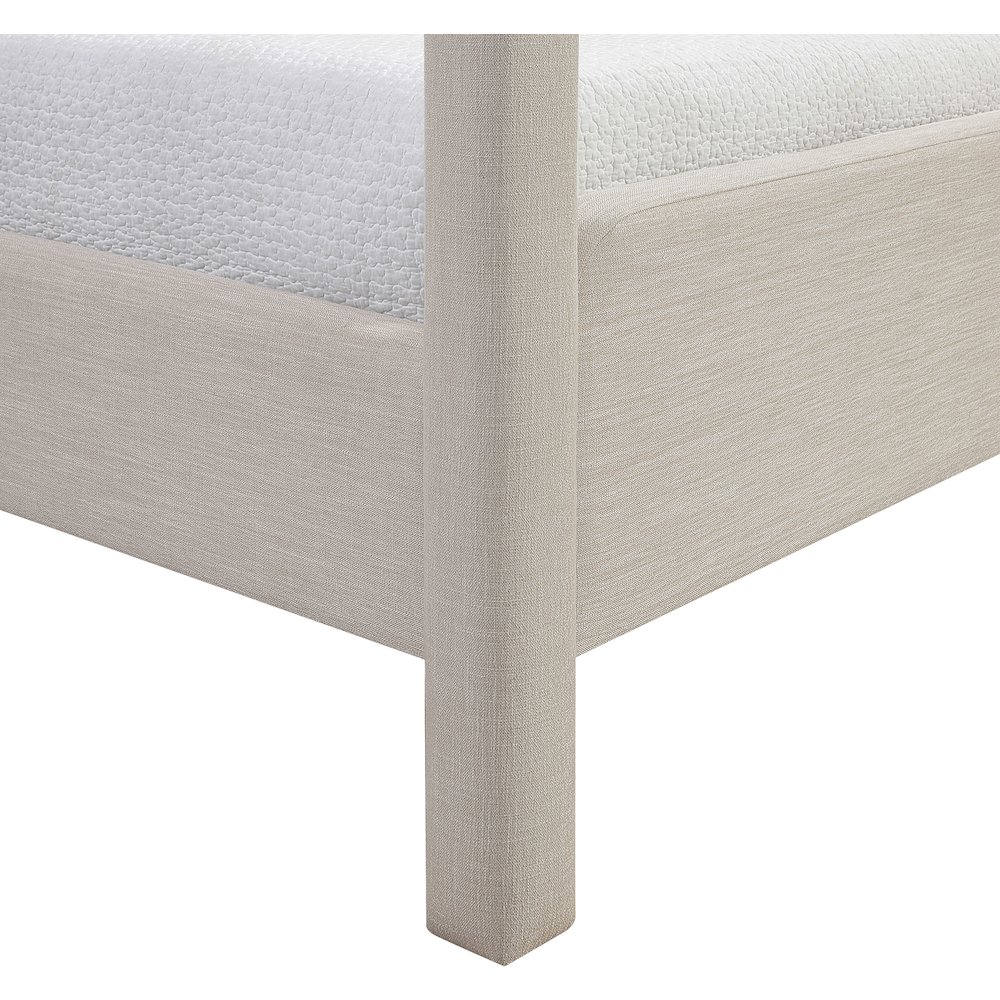 Salina Beige Linen Textured Fabric Upholstered Twin Bed. Picture 9