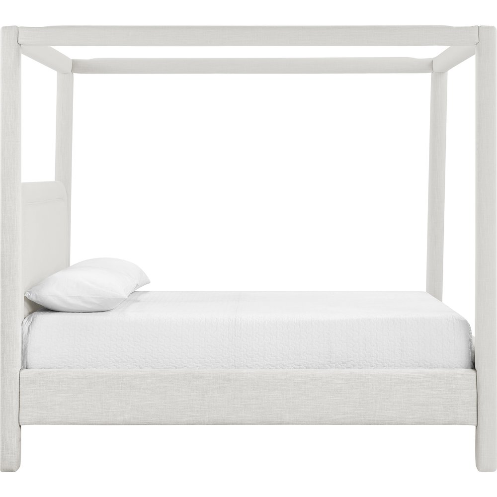 Salina Cream Linen Textured Fabric Upholstered Queen Bed. Picture 8