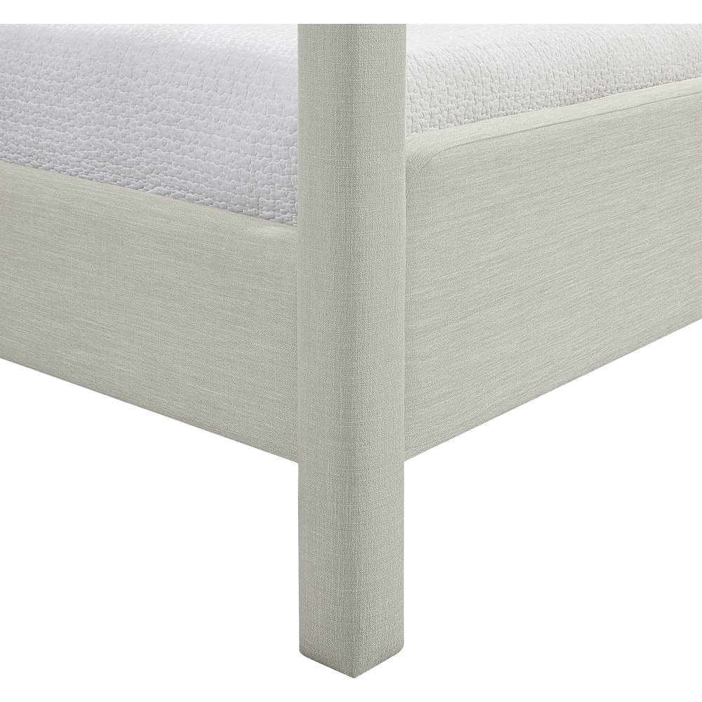 Salina Grey Linen Textured Fabric Upholstered Full Bed. Picture 9