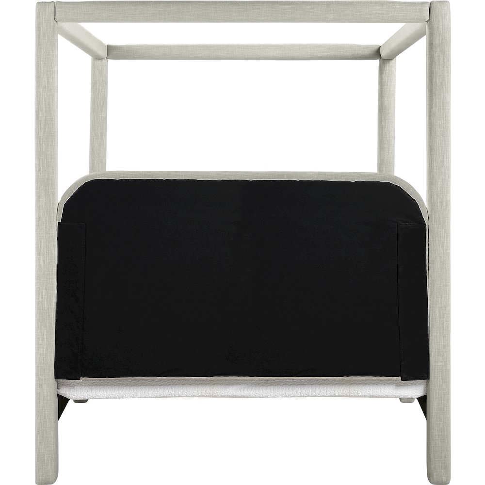 Salina Grey Linen Textured Fabric Upholstered Queen Bed. Picture 3