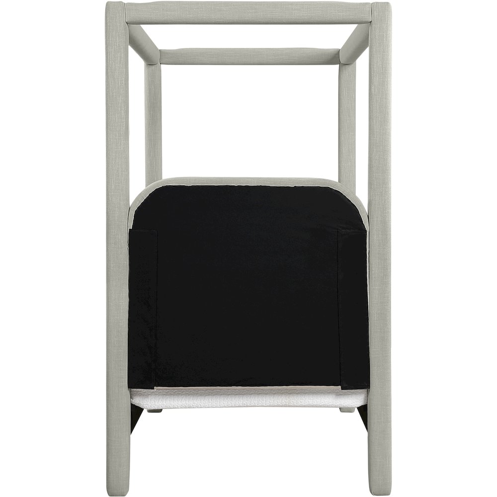 Salina Grey Linen Textured Fabric Upholstered Twin Bed. Picture 3