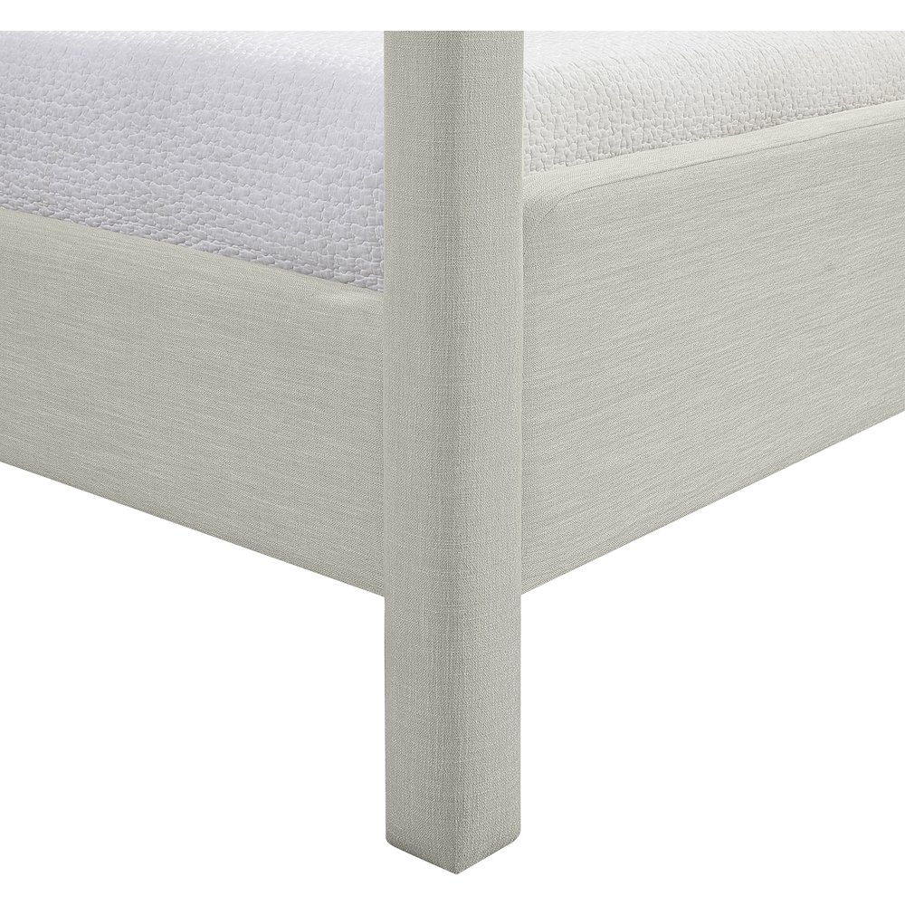 Salina Grey Linen Textured Fabric Upholstered Twin Bed. Picture 9