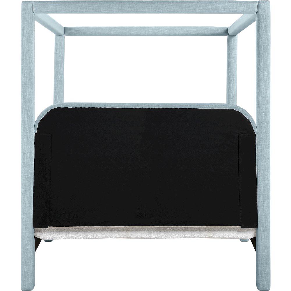 Salina Light Blue Linen Textured Fabric Upholstered King Bed. Picture 3