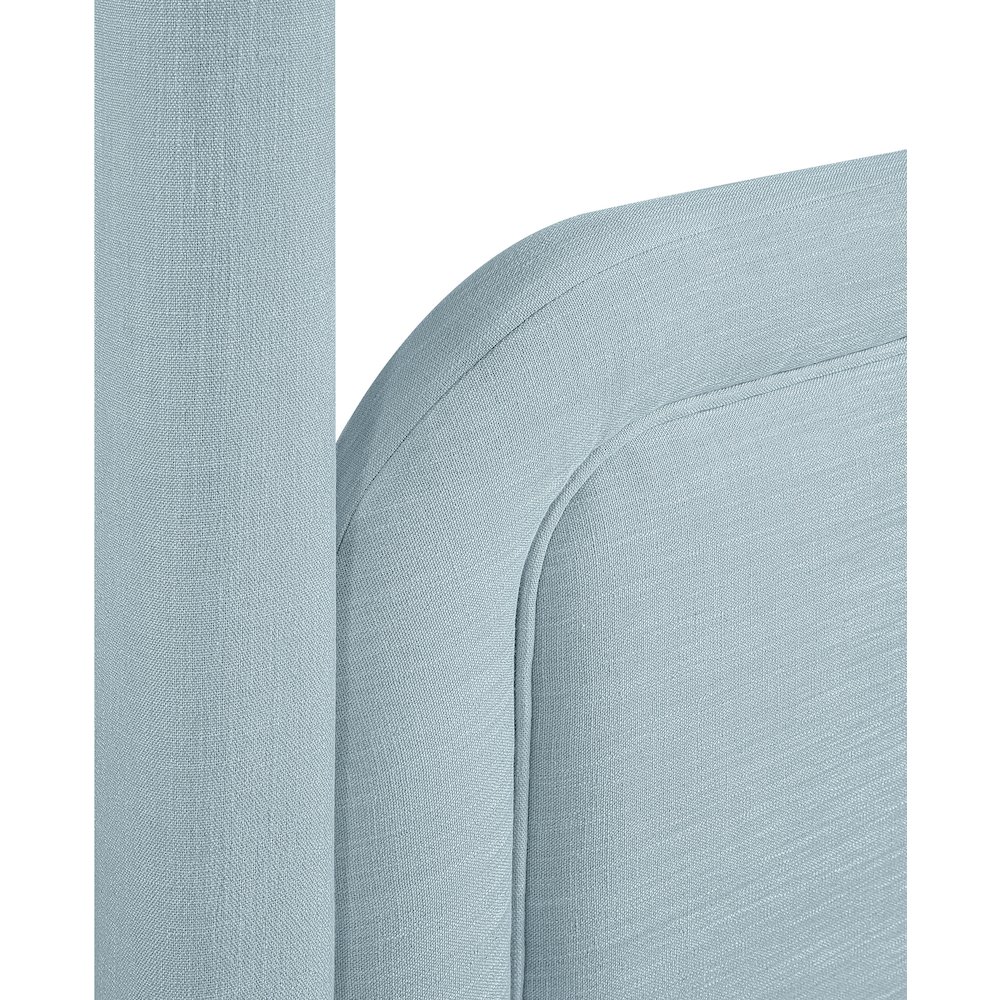 Salina Light Blue Linen Textured Fabric Upholstered King Bed. Picture 6