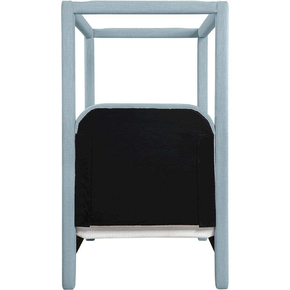 Salina Light Blue Linen Textured Fabric Upholstered Twin Bed. Picture 3