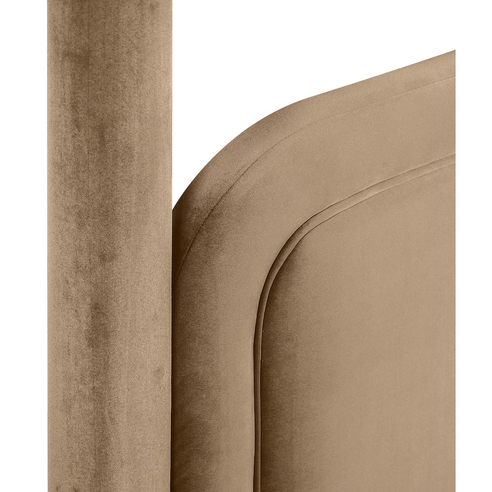 Salina Beige Velvet Upholstered Twin Bed. Picture 9