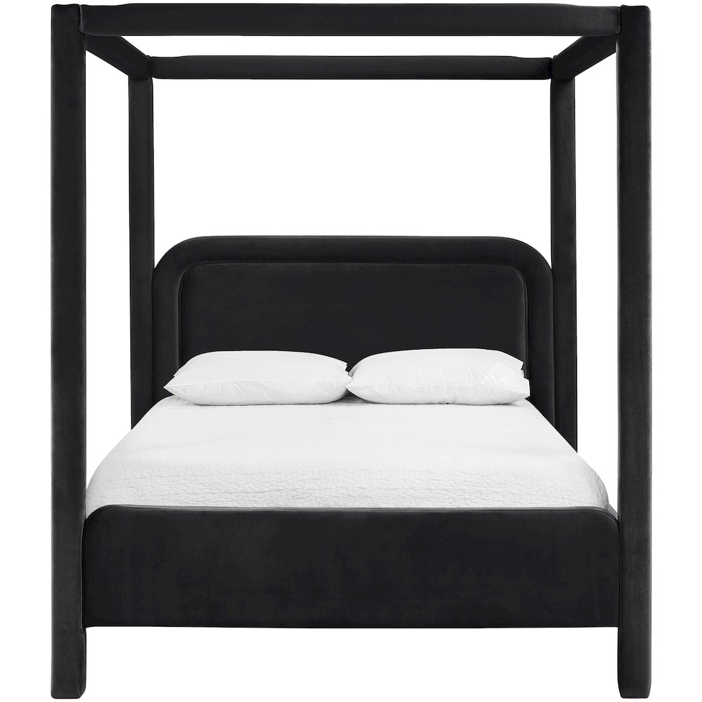 Salina Black Velvet Upholstered King Bed. Picture 2