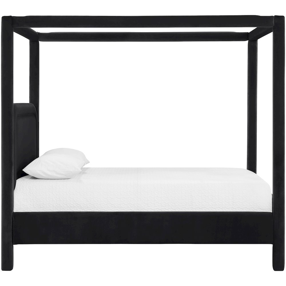 Salina Black Velvet Upholstered King Bed. Picture 8