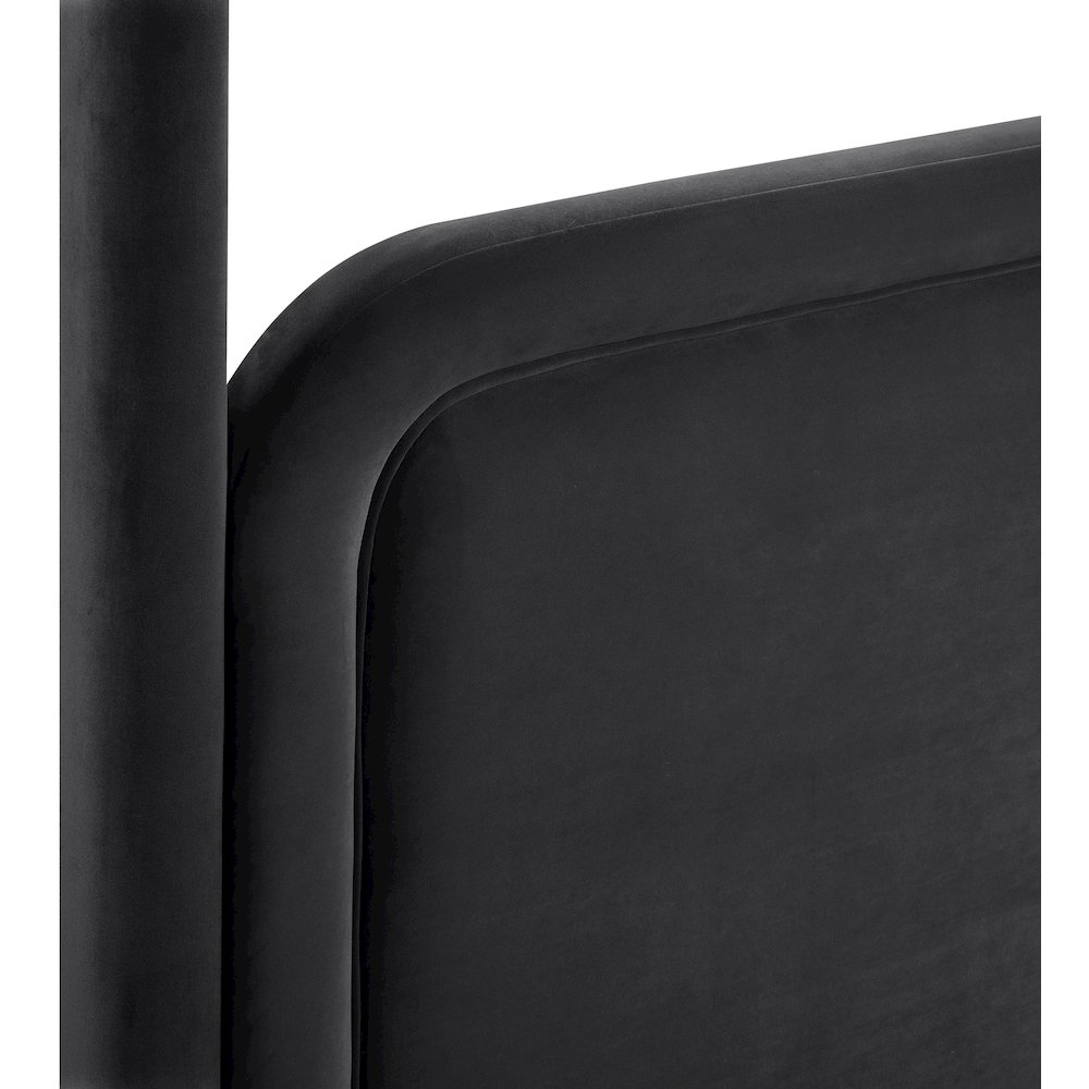 Salina Black Velvet Upholstered Queen Bed. Picture 9