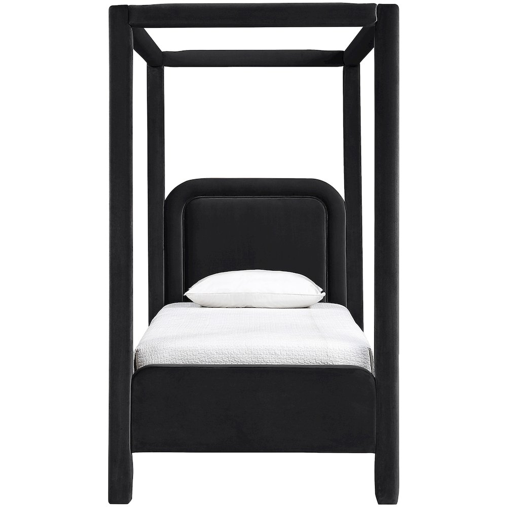 Salina Black Velvet Upholstered Twin Bed. Picture 2