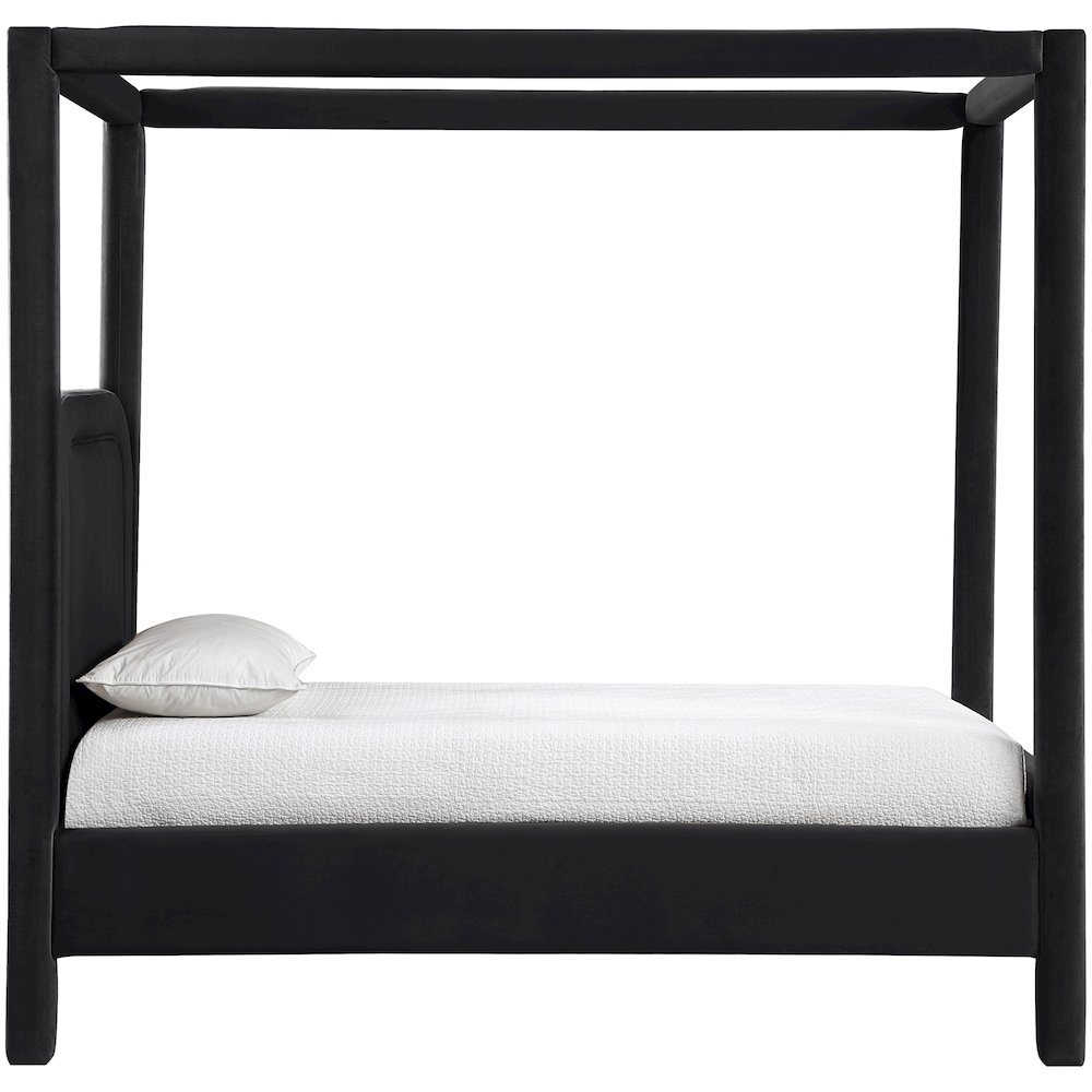 Salina Black Velvet Upholstered Twin Bed. Picture 8