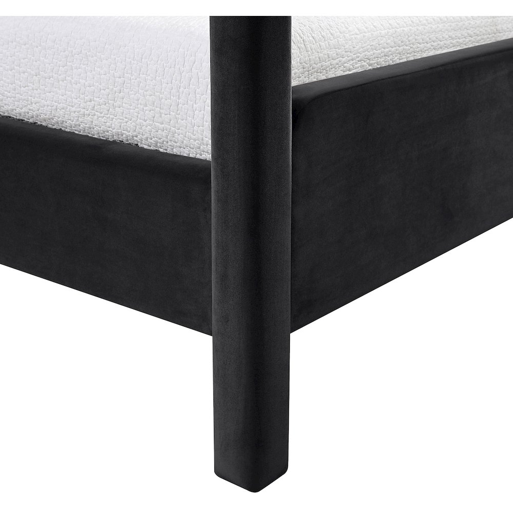 Salina Black Velvet Upholstered Twin Bed. Picture 6