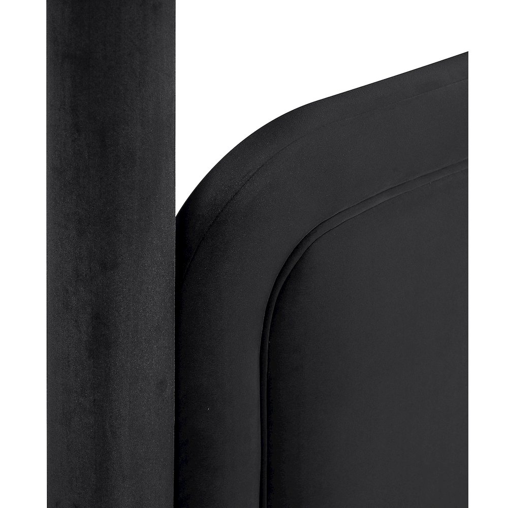 Salina Black Velvet Upholstered Twin Bed. Picture 9