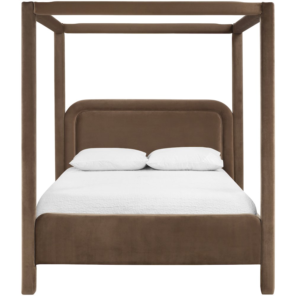 Salina Brown Velvet Upholstered King Bed. Picture 2