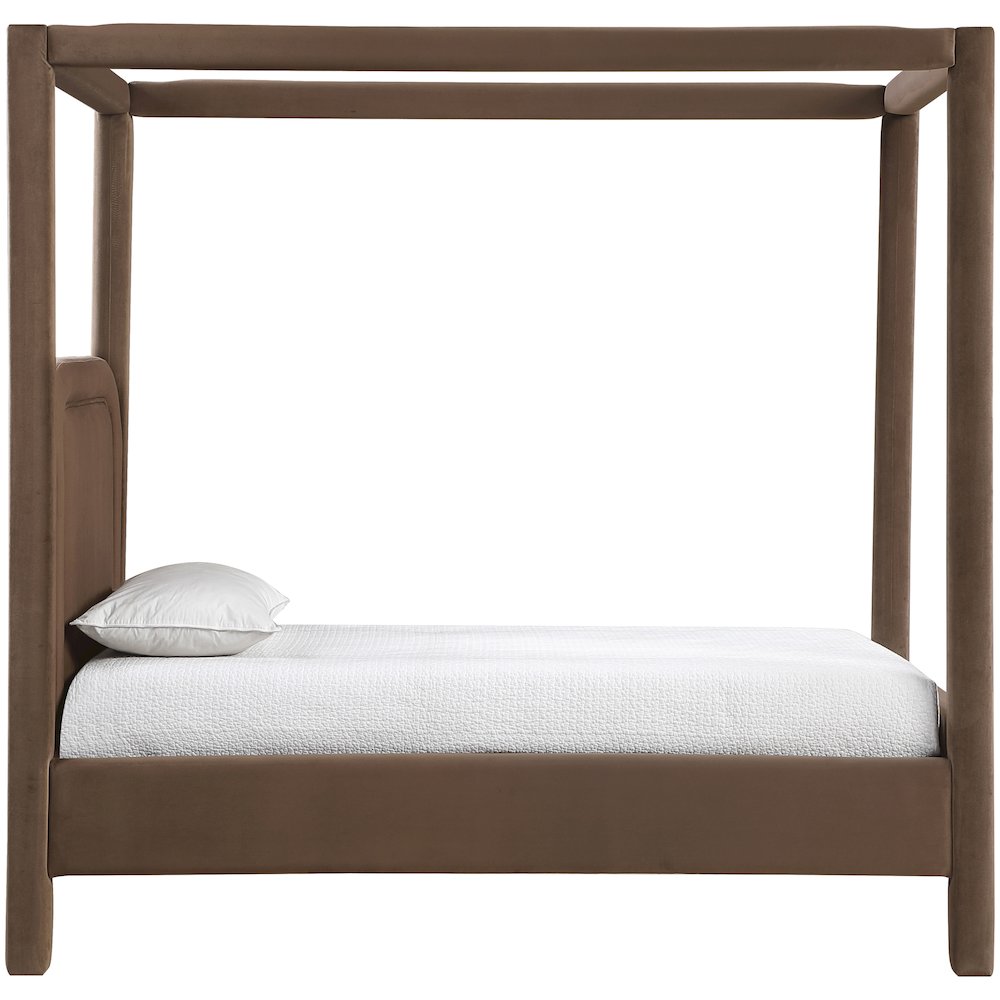 Salina Brown Velvet Upholstered Twin Bed. Picture 8