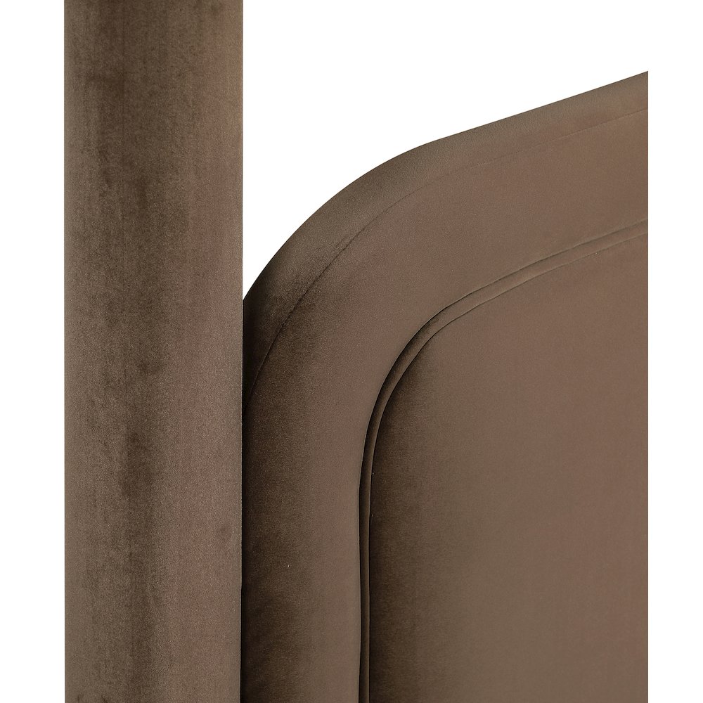 Salina Brown Velvet Upholstered Twin Bed. Picture 9