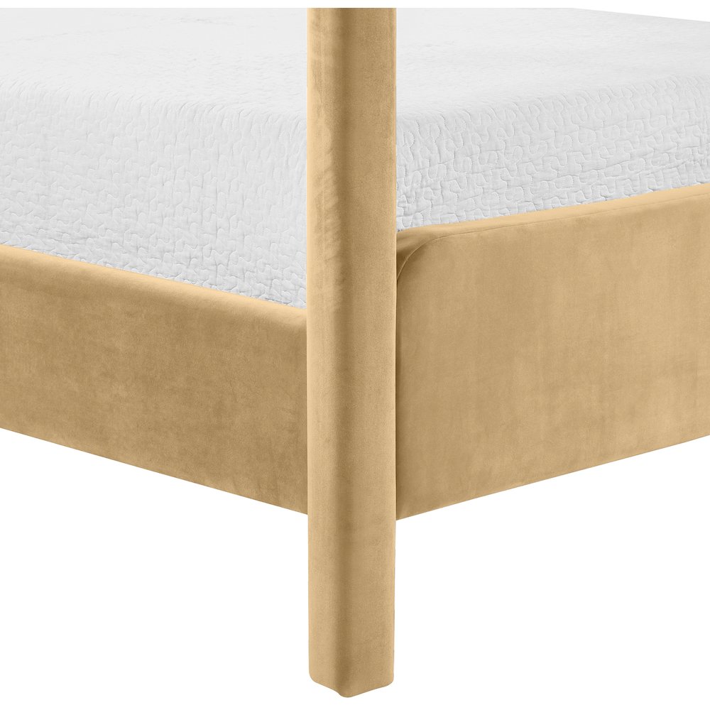 Salina Camel Velvet Upholstered Full Bed. Picture 6