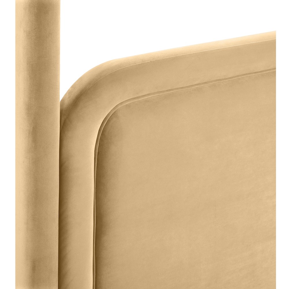 Salina Camel Velvet Upholstered Full Bed. Picture 9