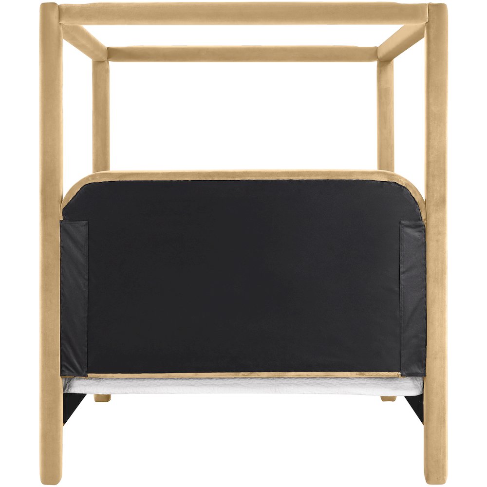 Salina Camel Velvet Upholstered King Bed. Picture 3