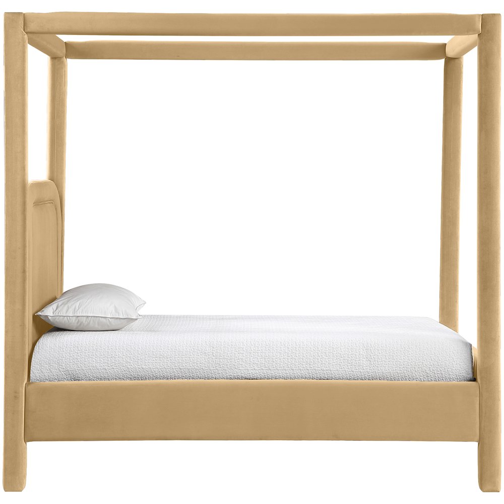 Salina Camel Velvet Upholstered Twin Bed. Picture 8