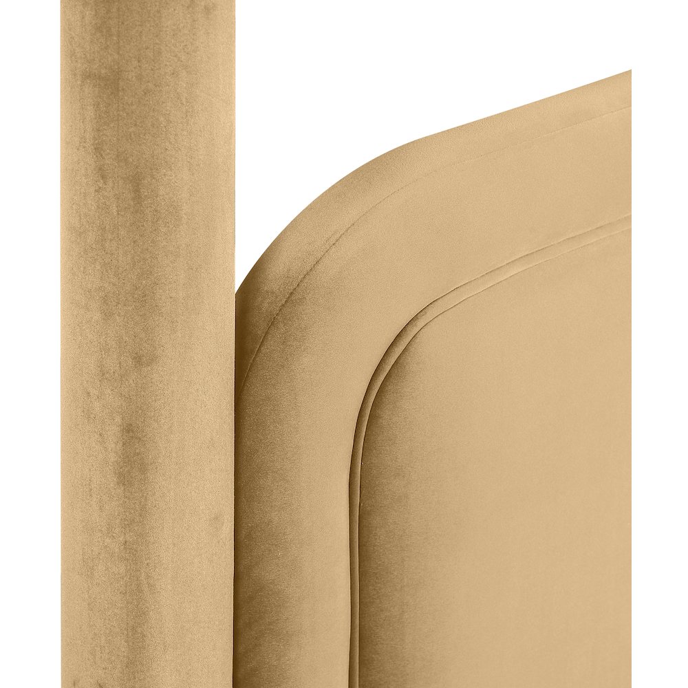 Salina Camel Velvet Upholstered Twin Bed. Picture 9