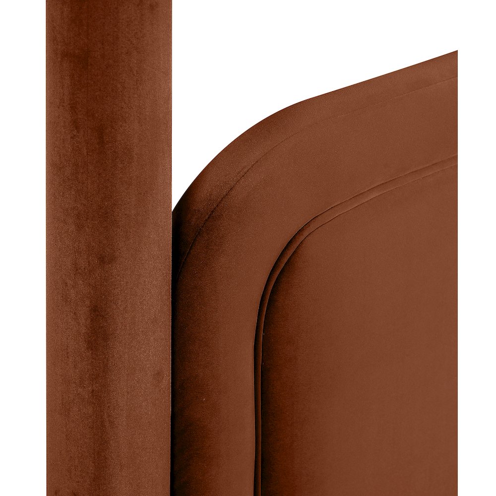 Salina Cognac Velvet Upholstered Twin Bed. Picture 9