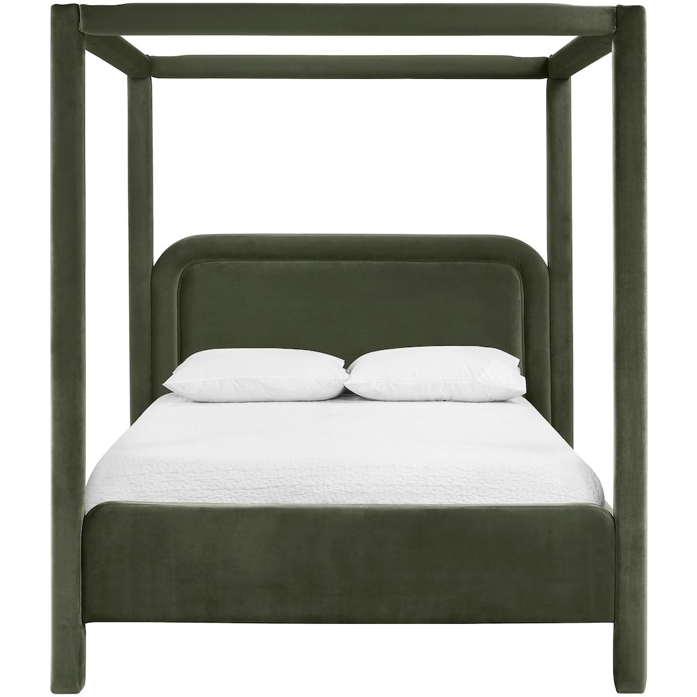 Salina Green Velvet Upholstered Full Bed. Picture 2