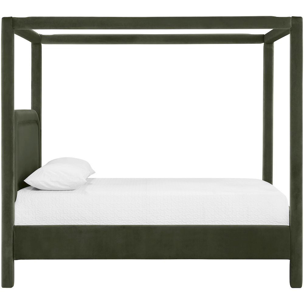 Salina Green Velvet Upholstered Full Bed. Picture 8