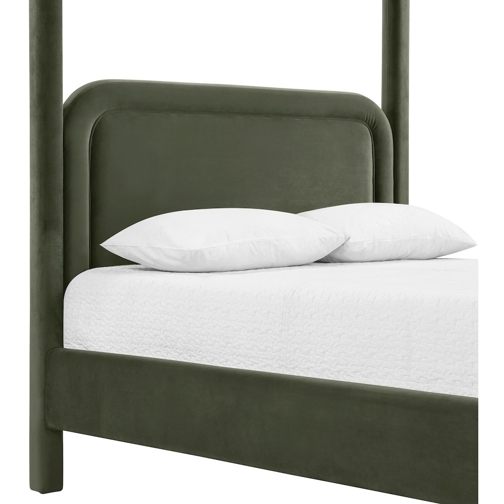 Salina Green Velvet Upholstered Full Bed. Picture 5