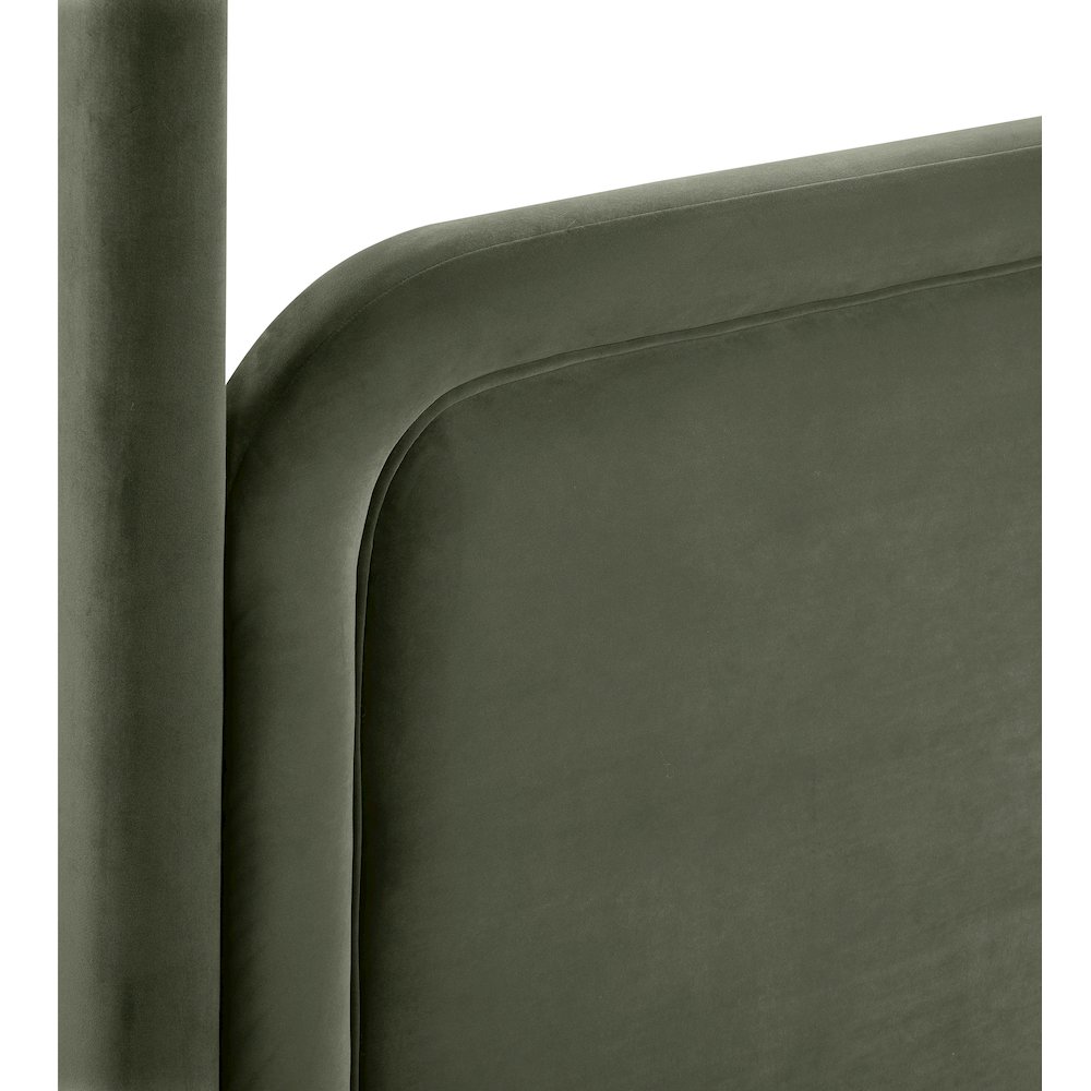 Salina Green Velvet Upholstered King Bed. Picture 9