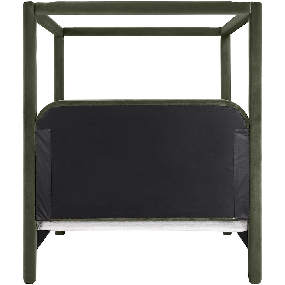 Salina Green Velvet Upholstered Queen Bed. Picture 3