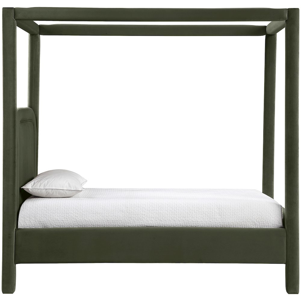 Salina Green Velvet Upholstered Twin Bed. Picture 8