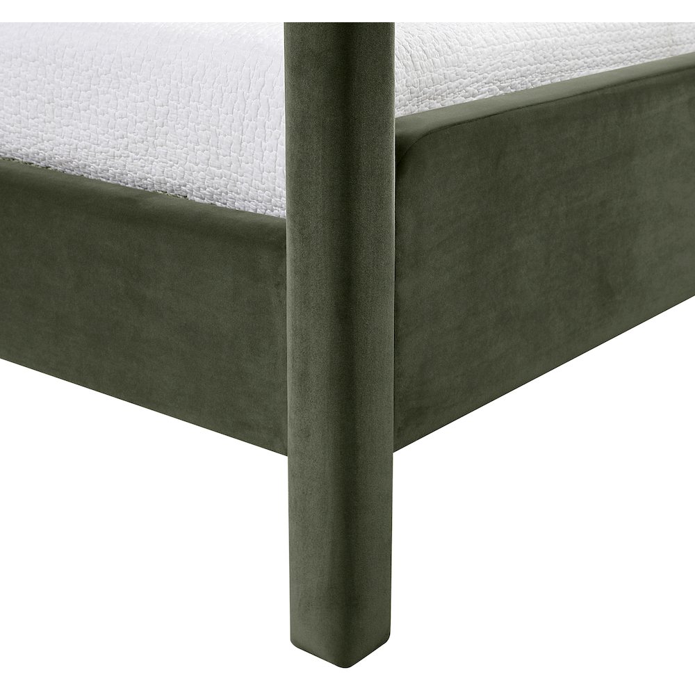Salina Green Velvet Upholstered Twin Bed. Picture 6