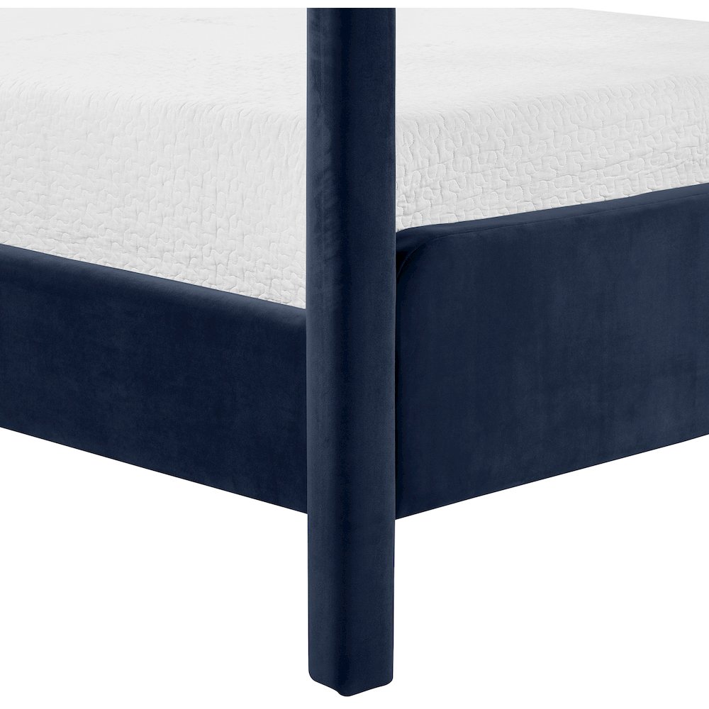 Salina Navy Velvet Upholstered Full Bed. Picture 6