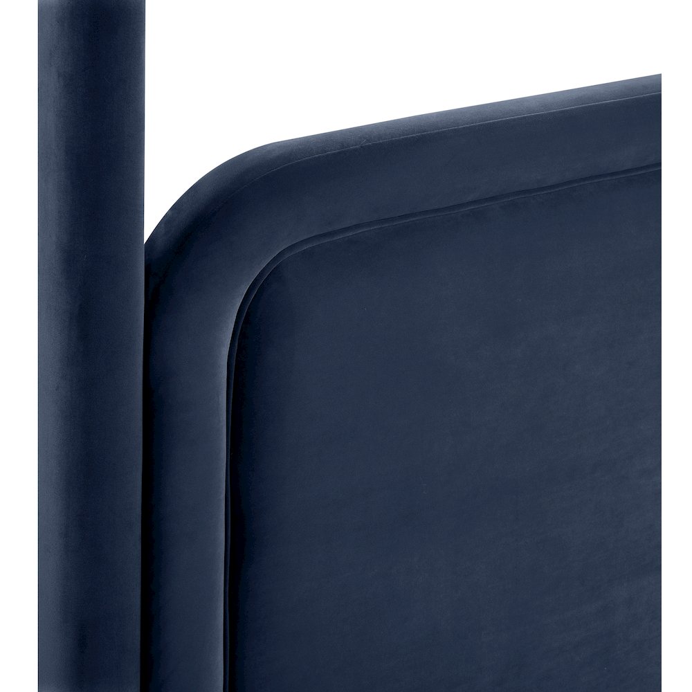 Salina Navy Velvet Upholstered Full Bed. Picture 9