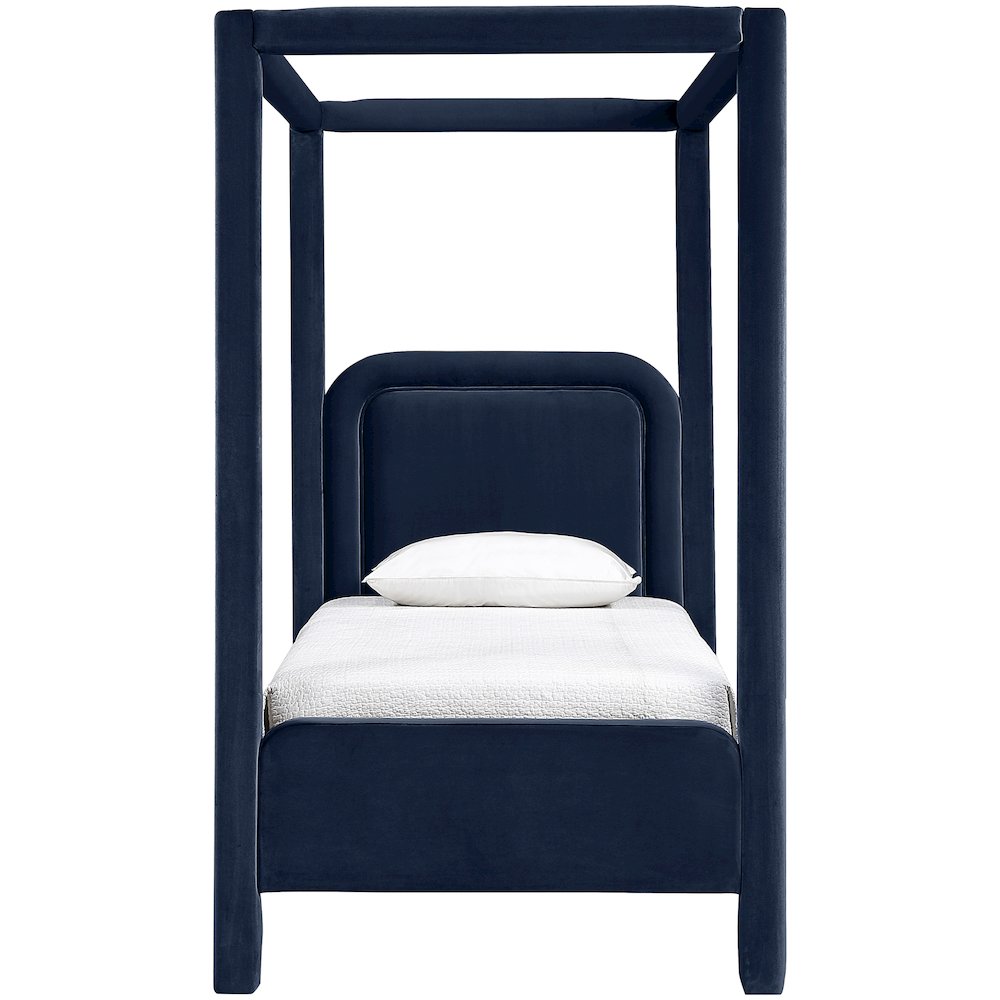 Salina Navy Velvet Upholstered Twin Bed. Picture 2