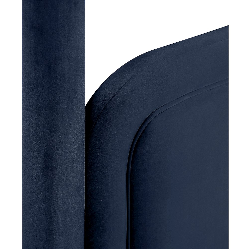 Salina Navy Velvet Upholstered Twin Bed. Picture 9