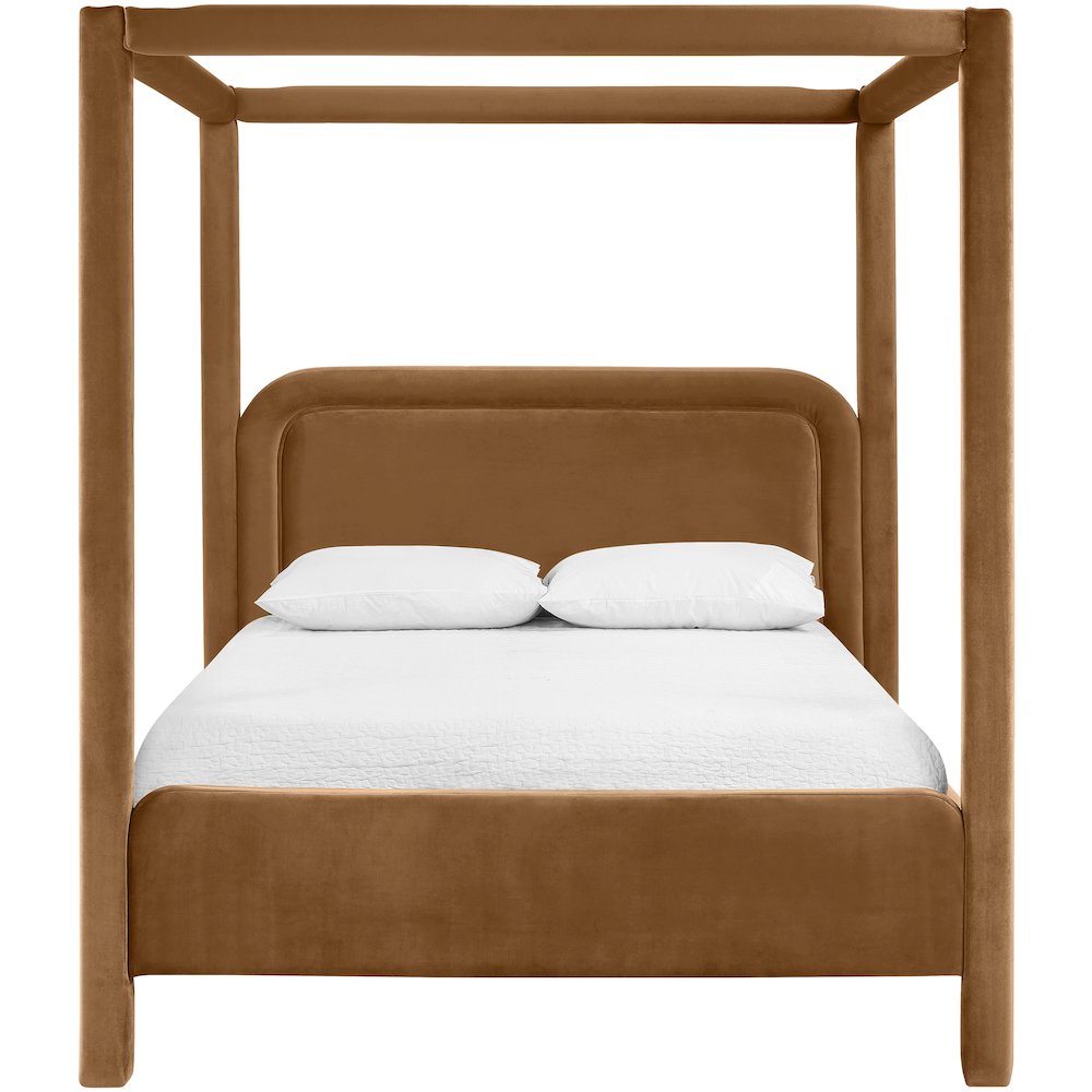 Salina Saddle Velvet Upholstered King Bed. Picture 2
