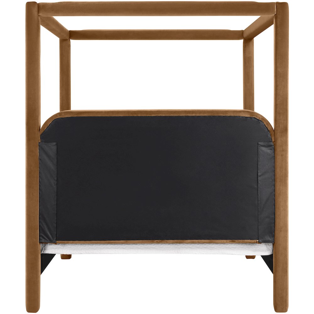 Salina Saddle Velvet Upholstered King Bed. Picture 3