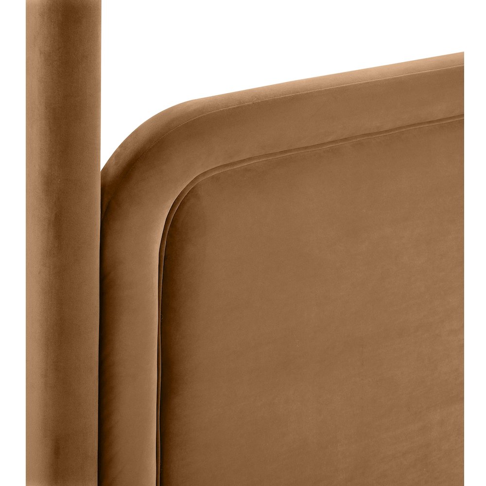 Salina Saddle Velvet Upholstered King Bed. Picture 9