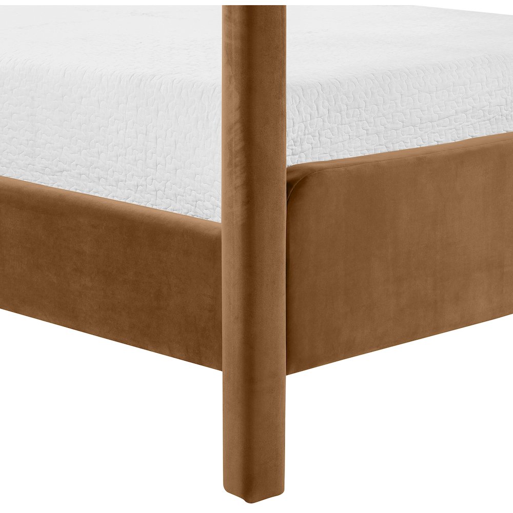 Salina Saddle Velvet Upholstered Queen Bed. Picture 6