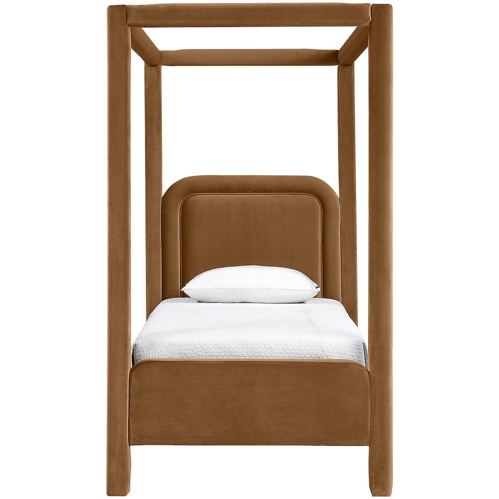 Salina Saddle Velvet Upholstered Twin Bed. Picture 2