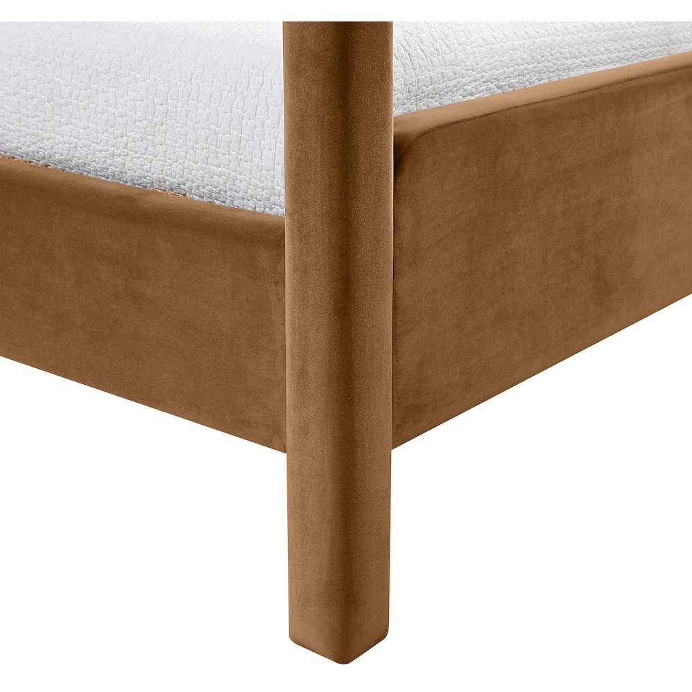 Salina Saddle Velvet Upholstered Twin Bed. Picture 6
