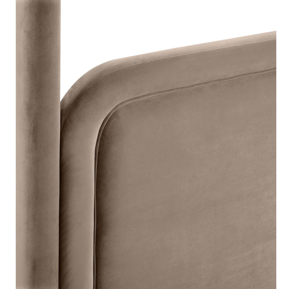 Salina Taupe Velvet Upholstered Queen Bed. Picture 9