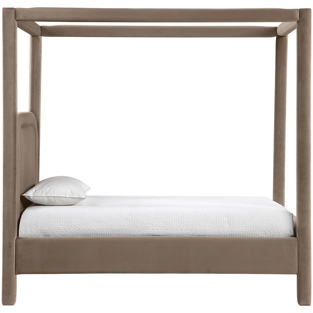 Salina Taupe Velvet Upholstered Twin Bed. Picture 8
